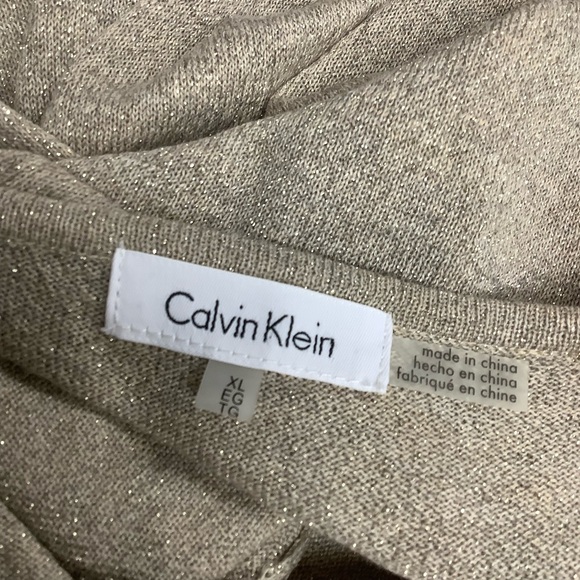 Calvin Klein Gold Metallic Top Size XL - Picture 2 of 7
